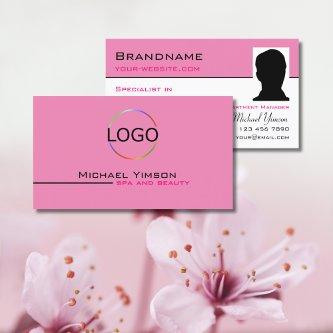 Light Pink White with Logo & Photo Professional