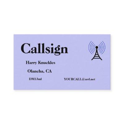 Light Purple Amateur Radio Call Sign