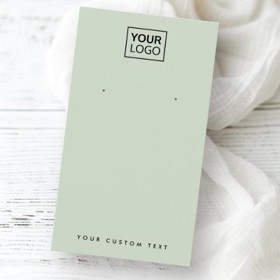 Light sage green custom logo earring display card