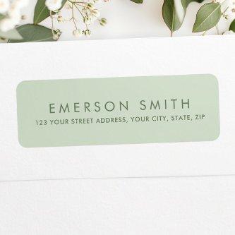 Light sage green elegant minimalist return address label