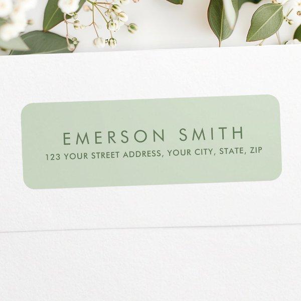 Light sage green elegant minimalist return address label