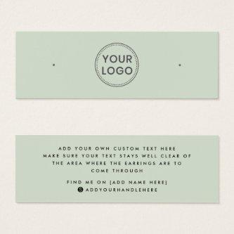 Light sage green logo stud earring display card