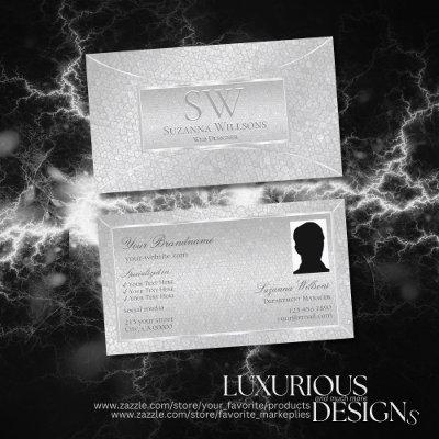 Light Silver Snake Pattern with Monogram and Photo