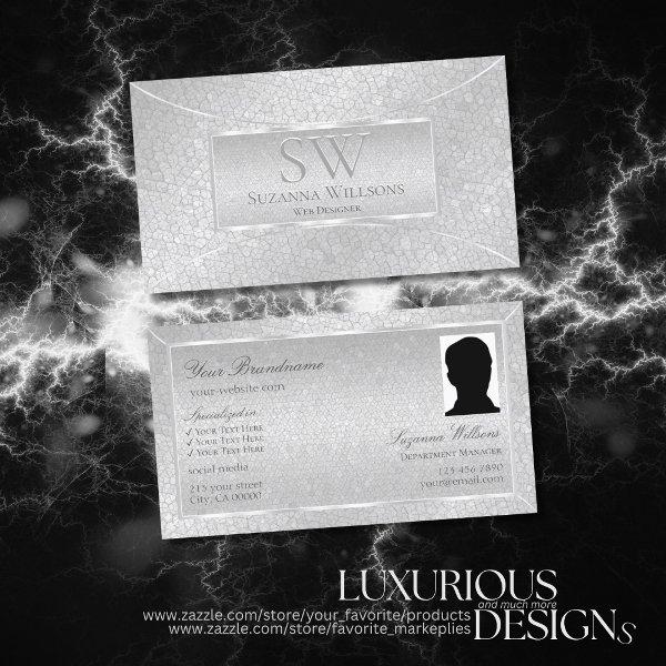 Light Silver Snake Pattern with Monogram and Photo