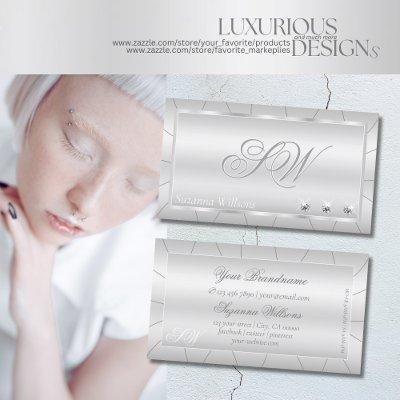 Light Silver with Diamonds and Monogram Luxurious