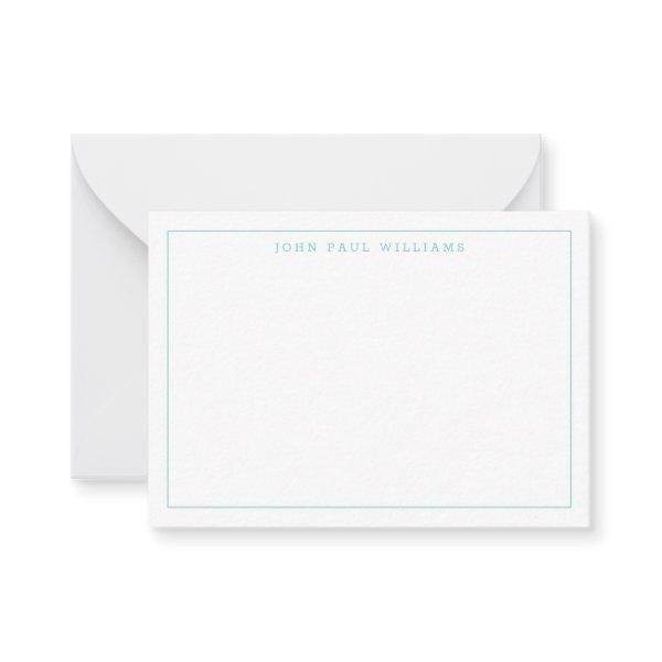 Light Teal Green Professional Simple Thin Border Note Card