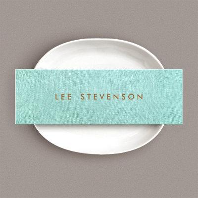 Light Turquoise Blue Linen Look Minimalist Mini