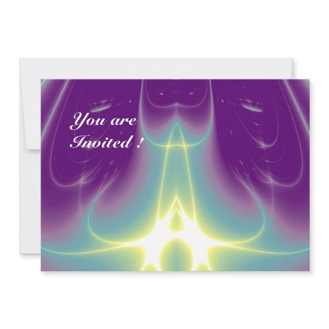 LIGHT WAVES ,Aqua BluePurple,White,Yellow Invitation