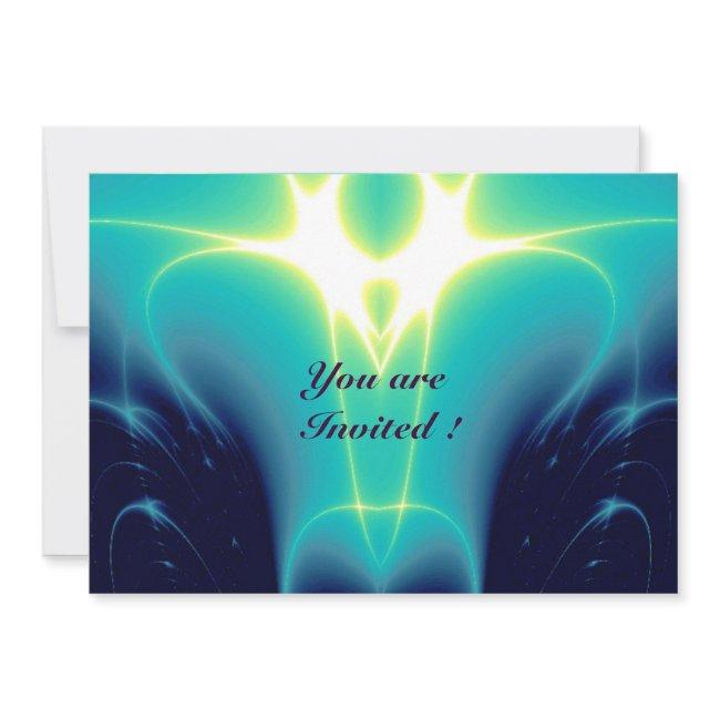 LIGHT WAVES ,Blue,Purple,White Invitation