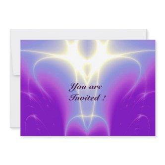 LIGHT WAVES ,Pink,Purple,White Invitation