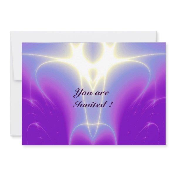 LIGHT WAVES ,Pink,Purple,White Invitation