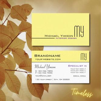 Light Yellow and White with Initials Professional