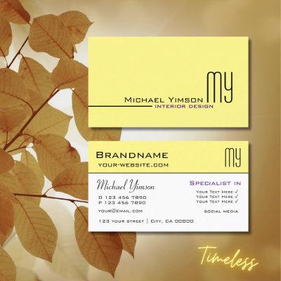 Light Yellow and White with Initials Professional