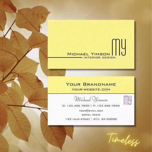 Light Yellow and White with Monogram Professional