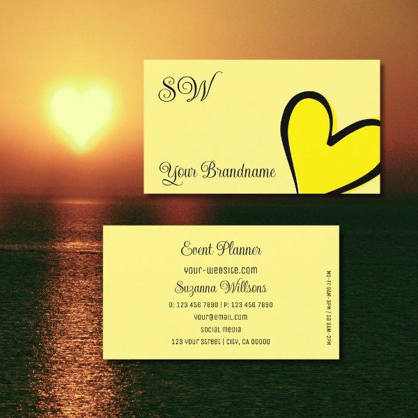 Light Yellow Gorgeous Heart with Monogram Cute