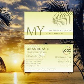 Light Yellow Gradient Palm Leaf Monogram and Logo