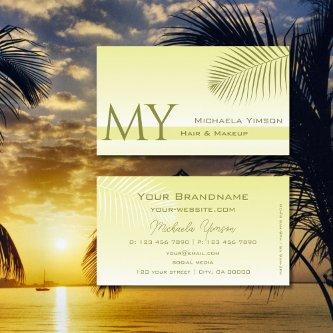 Light Yellow Gradient Palm Leaf Monogram Simply