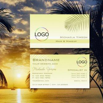 Light Yellow Gradient Palm Leaf with Logo Stylish