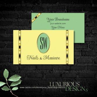 Light Yellow Sage Green with Monogram Professional