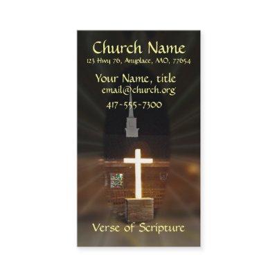 Lighted Cross Log Church Cards- customize