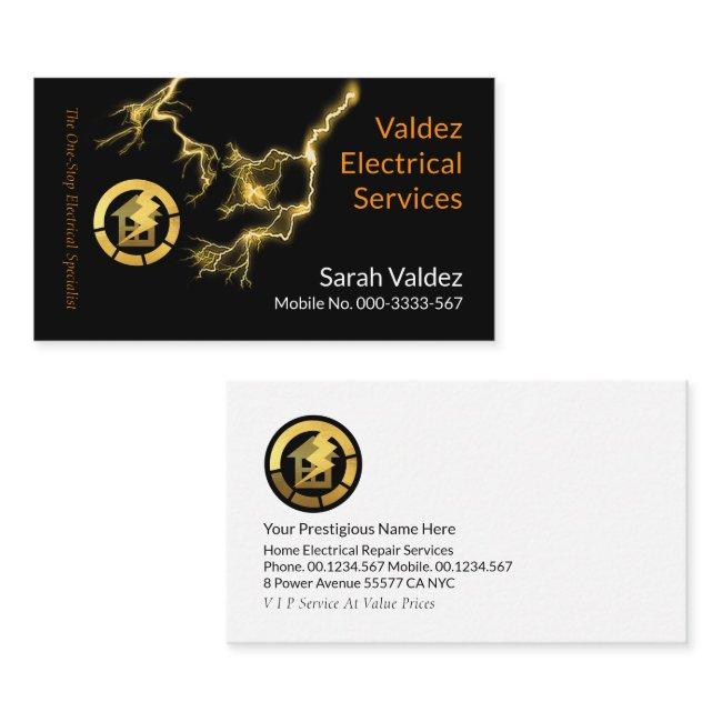 Lightning Bolts Powering Home Wiring Circuit