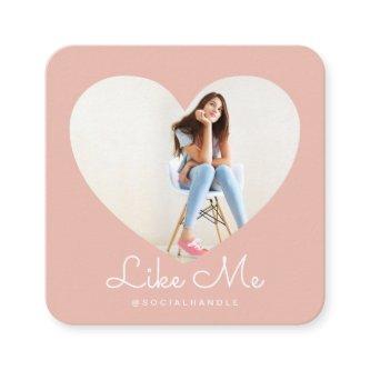 Like Me Pink Photo Heart Frame Girly Social Media Square