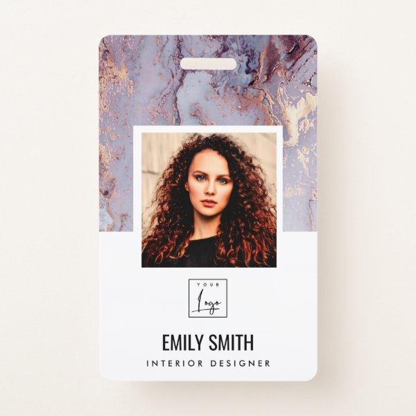 LILAC AGATE EMPLOYEE PHOTO BAR CODE NAME BADGE