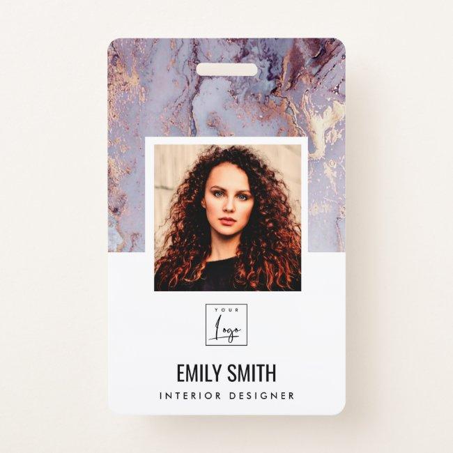 LILAC AGATE EMPLOYEE PHOTO BAR CODE NAME BADGE