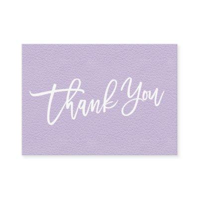 Lilac Leather hand written Thank you customer Enclosure Card