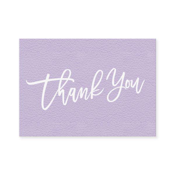 Lilac Leather hand written Thank you customer Enclosure Card