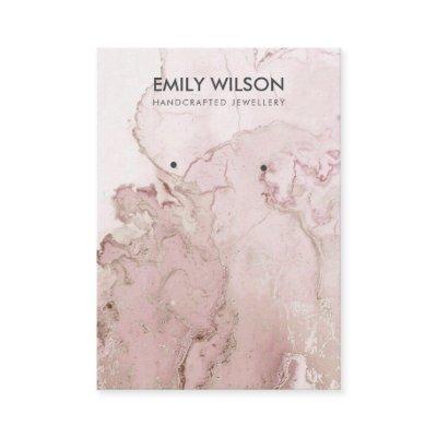 LILAC MAUVE PINK AGATE MARBLE EARRING DISPLAY CARD