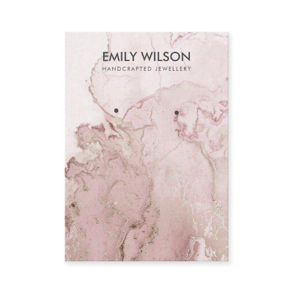 LILAC MAUVE PINK AGATE MARBLE EARRING DISPLAY CARD