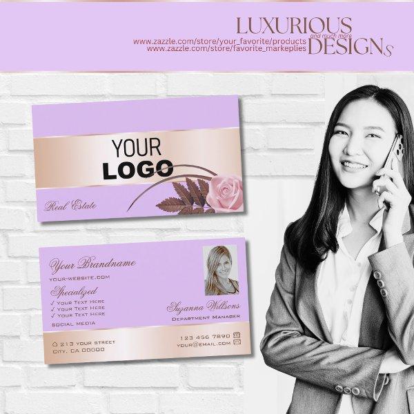 Lilac Rose Gold Decor Cute Flower with Logo Photo