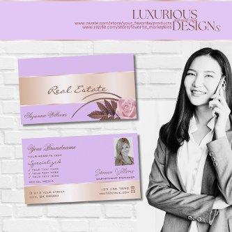 Lilac Rose Gold Decor Gorgeous Flower with Photo