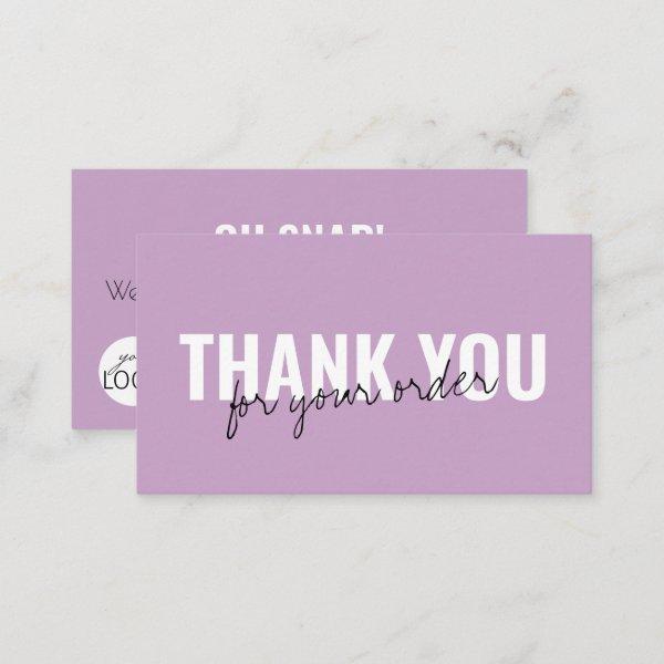 Lilac Trendy Thank you Snap & Share Custom Logo