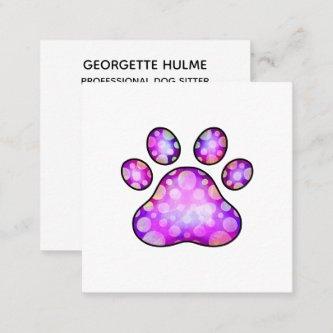 Lilac Watercolor Pet Dog Paw Template  Square