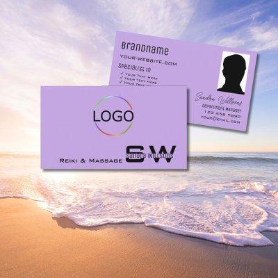 Lilac with Monogram Logo and Photo Light Purple