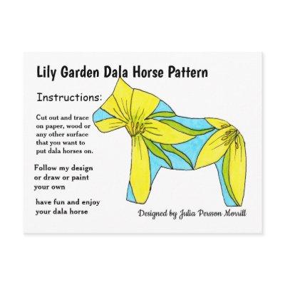 Lily Garden Dala Horse Pattern to Share Holiday Postcard