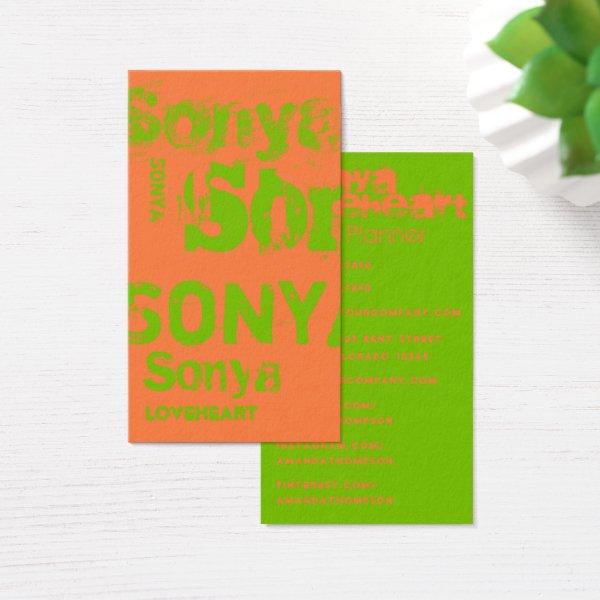 Lime Green and Orange Grunge Word Cloud