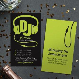Lime green & black DJ promoter