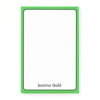 Lime Green Border Minimalist Professional Name  Post-it Notes