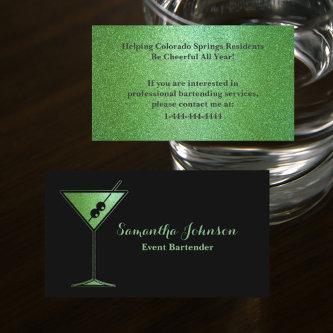 Lime Green Glitter Event Bartender