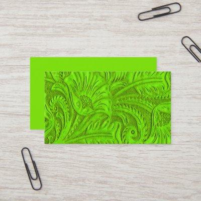 Lime Green Leather Print