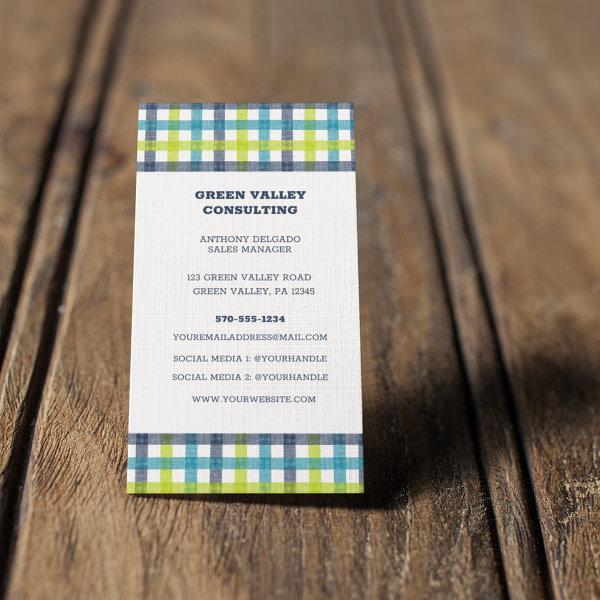 Lime Green, Navy and Turquoise Blue Plaid