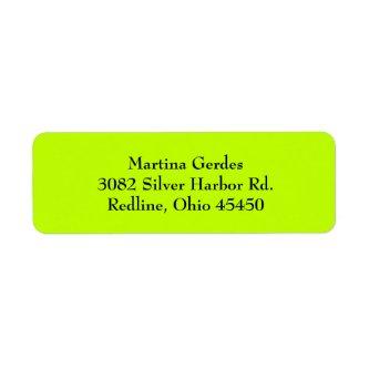 Lime Green Simple Plain Return Address Labels