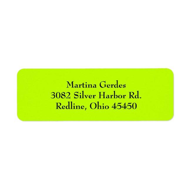 Lime Green Simple Plain Return Address Labels
