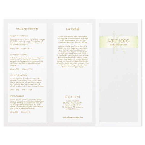 Lime Green Stripe Hair Salon Spa TriFold Brochure