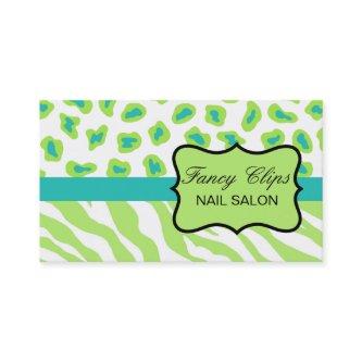 Lime Green Turquoise Blue Zebra Leopard