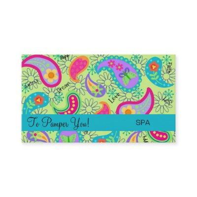 Lime Green Turquoise Modern Paisley Whimsy Pattern