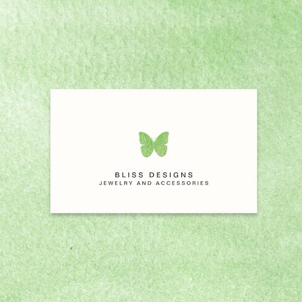Lime Green Watercolor Butterfly Logo Simple